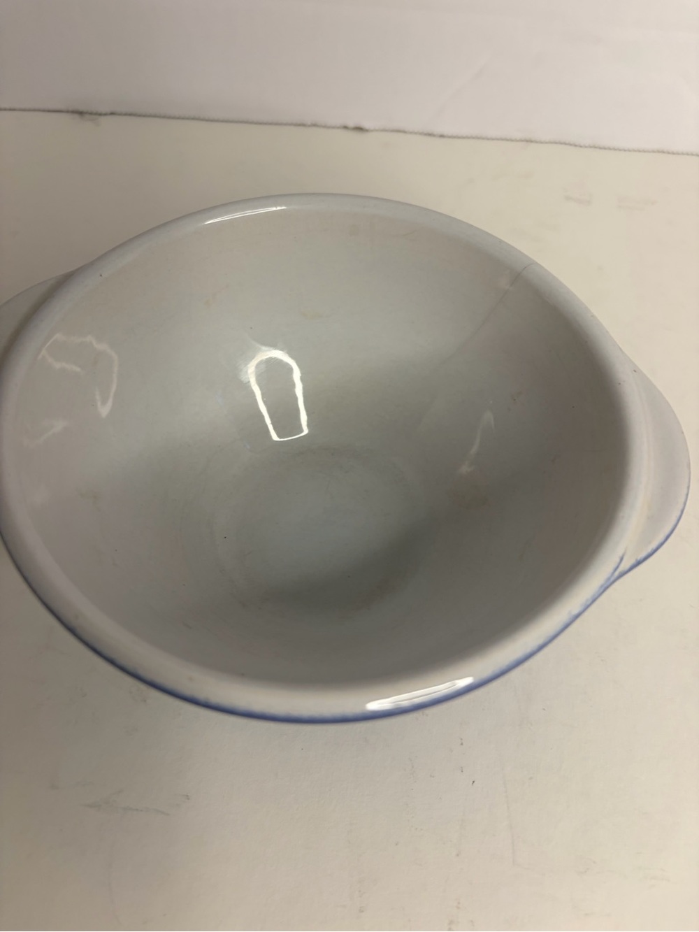 Emile Henry Lug Ear Ceramic Bowl Blue 2100 - Picture 4 of 5